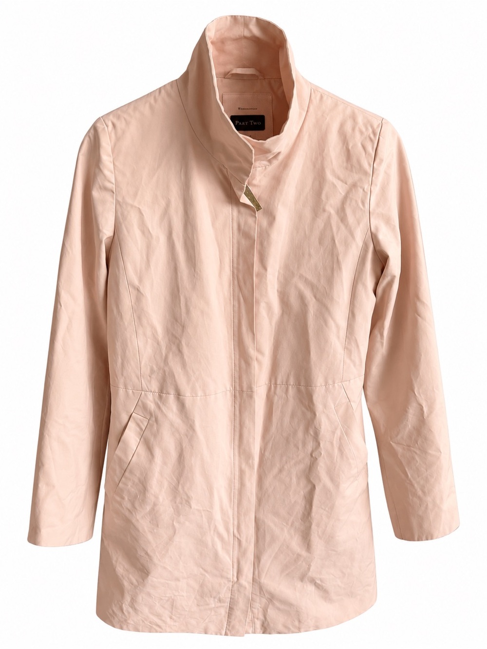 Part Two Copenhagen Light Pink Cotton-Blend Rain Windbreaker Jacket Size 34 XS